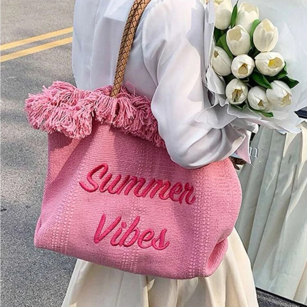 Embroidered Preppy Summer Vibes Bag